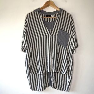 Urban Outfitters BDG Striped High Low Top